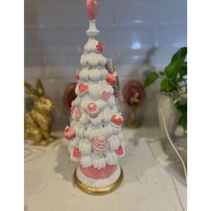 Cupcake & Cashmere Pink & White LED Macaroon Christmas Valentine Tree HTF